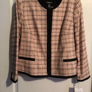 Liz Claiborne Rose & Black Plaid Blazer Fully Lined Size 18 New